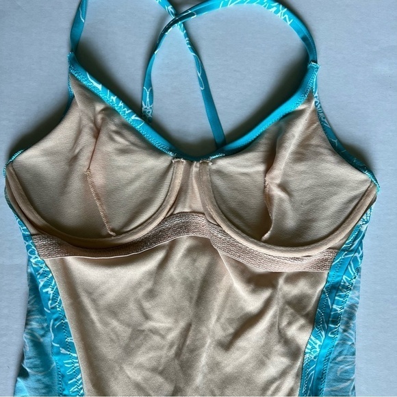 Y2k 90’s Victoria’s Secret floral one piece swimsuit turquoise & white size 10 - Picture 14 of 14